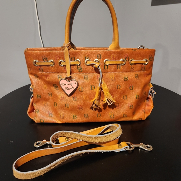 Dooney & Bourke Handbags - Dooney & Bourke Orange Shoulder Bag with Tassel